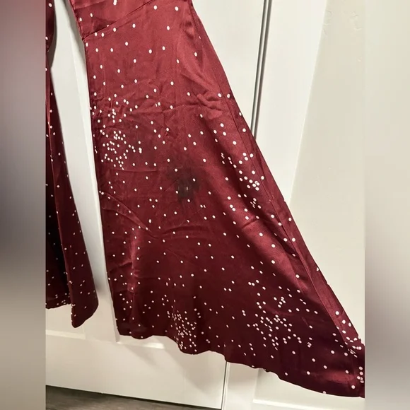 Line + Dot Burgundy Flared Pants - Picture 5 of 12